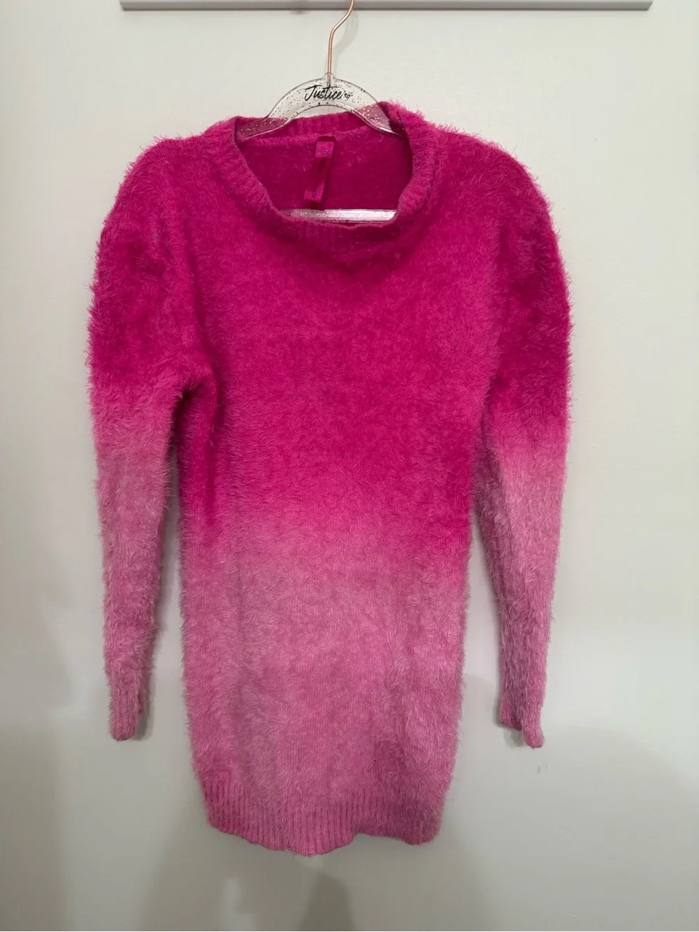 Fuzzy Ombre Pink Women's Sweater Dress